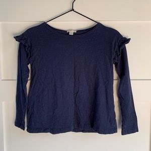 CREWCUTS | Navy LongSleeve Shirt Ruffle Shoulder 8